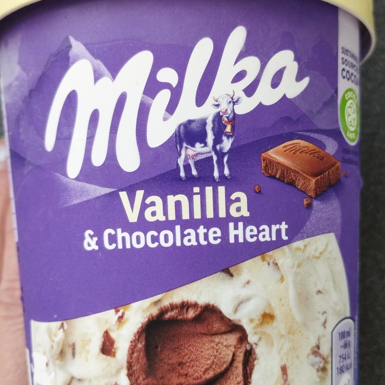 Zdjęcia - Milka Lody waniliowe z kawałkami czekolady mlecznej i musem z czekoladą mleczną 480 ml