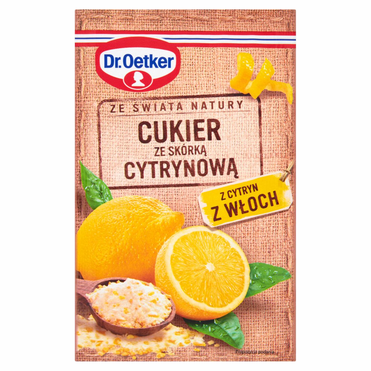 Zdjęcia - Dr. Oetker Ze świata natury Cukier ze skórką cytrynową 15 g