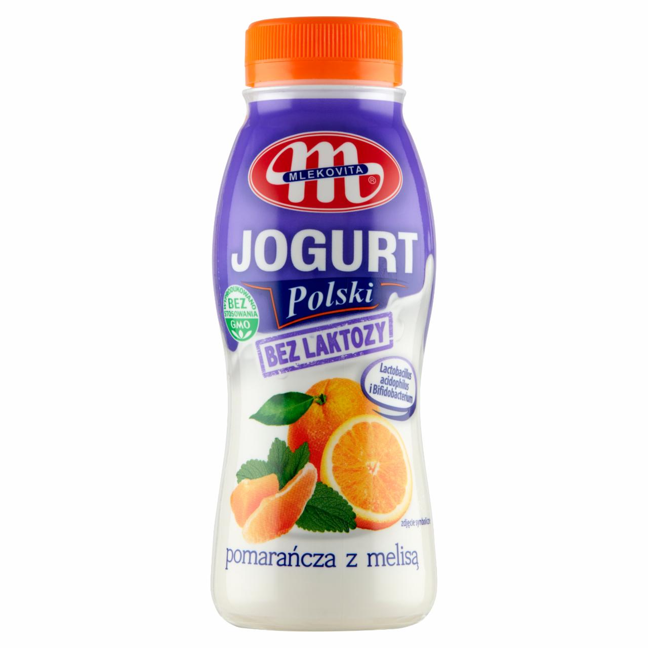 Zdjęcia - Mlekovita Jogurt Polski bez laktozy pomarańcza z melisą 250 g