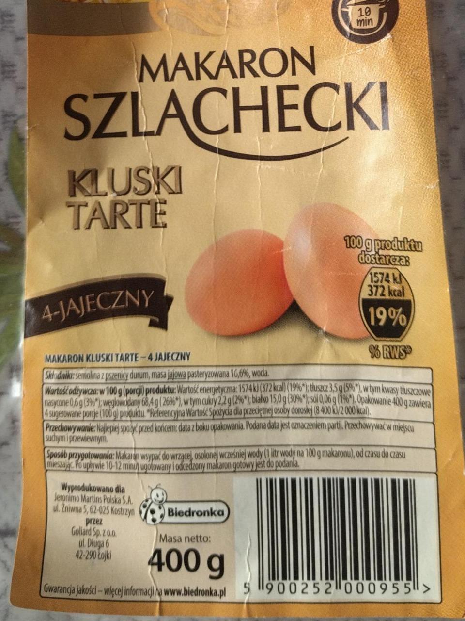 Zdjęcia - Makaron szlachecki Kluski tarte BIEDRONKA