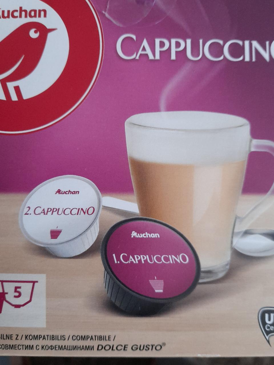 Zdjęcia - Auchan czerwony Cappuccino Napój kawowy instant Kapsułki