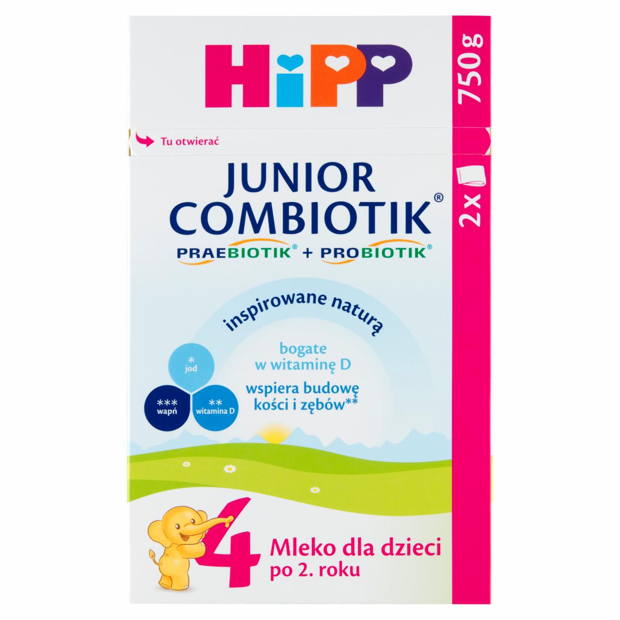 Zdjęcia - HiPP 4 Junior Combiotik Mleko dla dzieci po 2. roku 750 g (2 x 375 g)