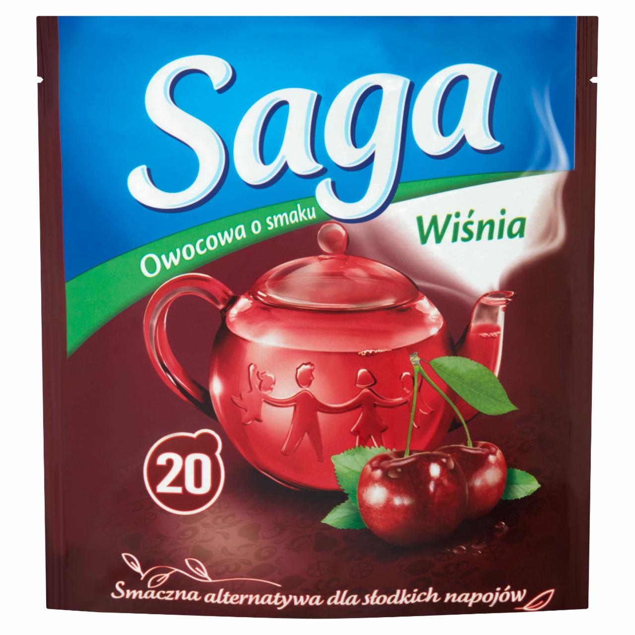 Zdjęcia - Saga Herbatka owocowa o smaku wiśnia 34 g (20 torebek)