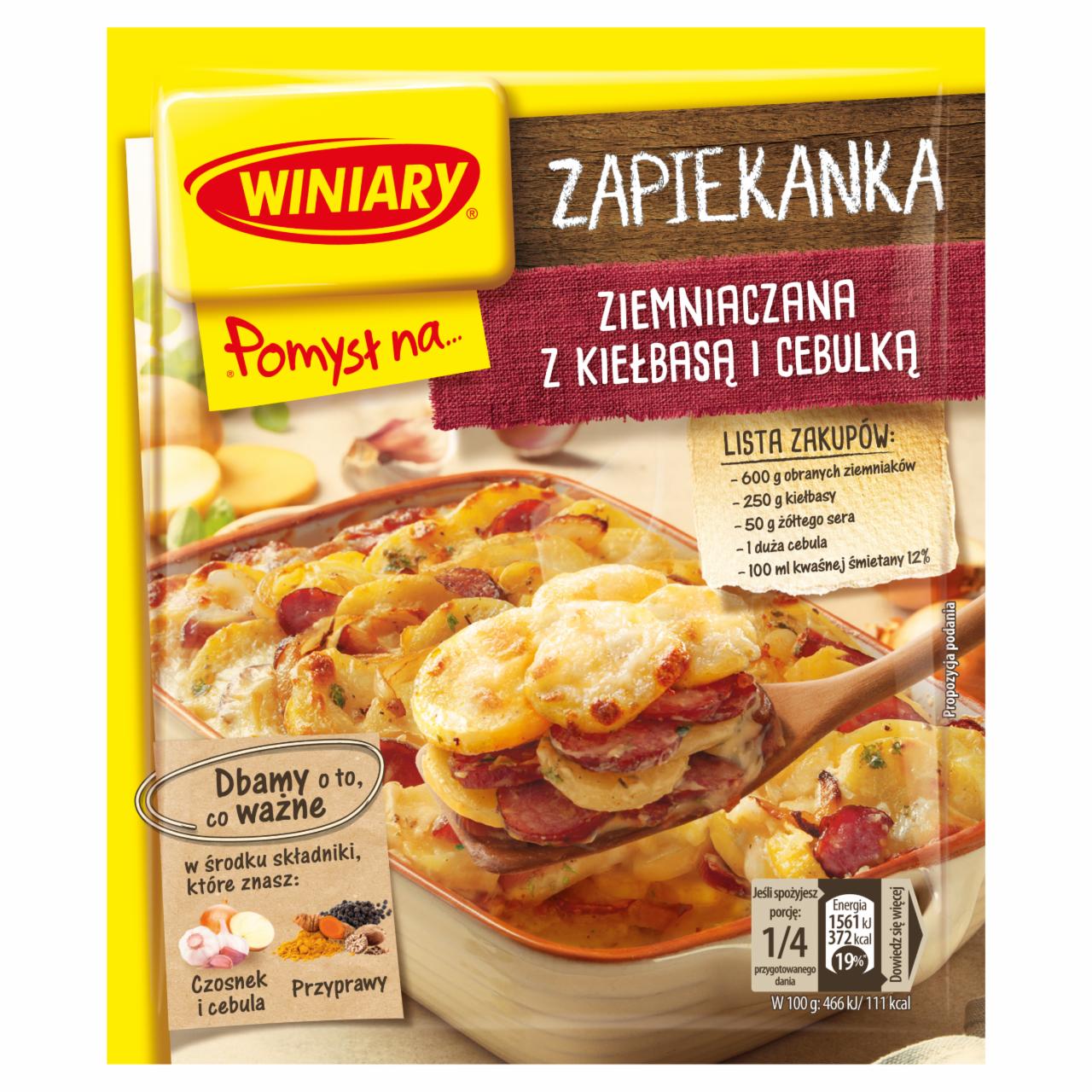 Zdjęcia - Winiary Pomysł na... Sycąca zapiekanka ziemniaczana z kiełbasą 41 g