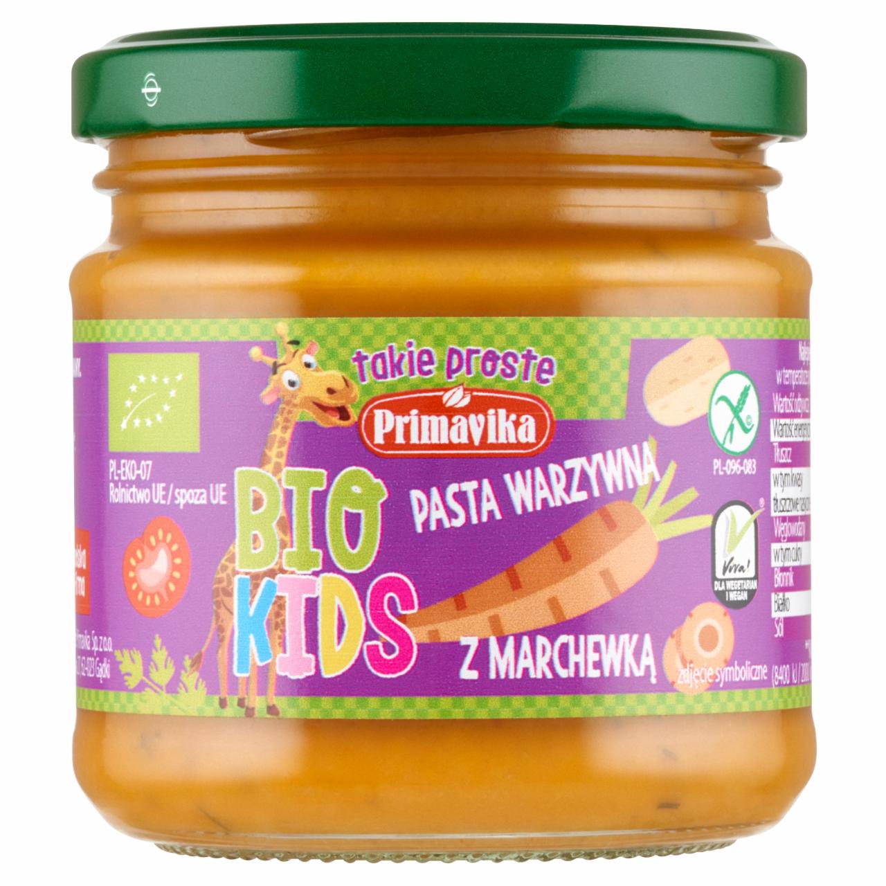 Zdjęcia - Primavika Bio Kids Pasta warzywna z marchewką 160 g