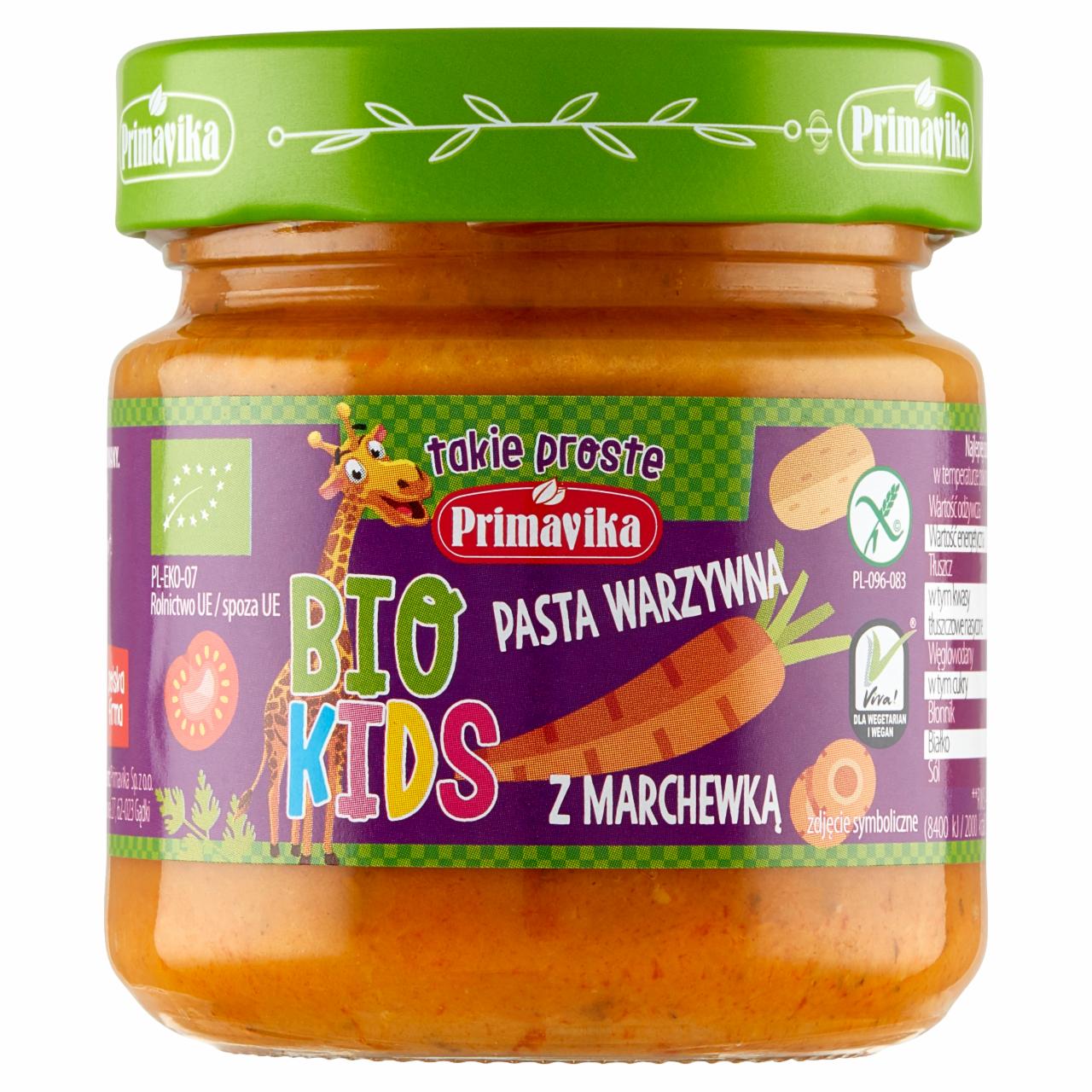 Zdjęcia - Primavika Bio Kids Pasta warzywna z marchewką 160 g