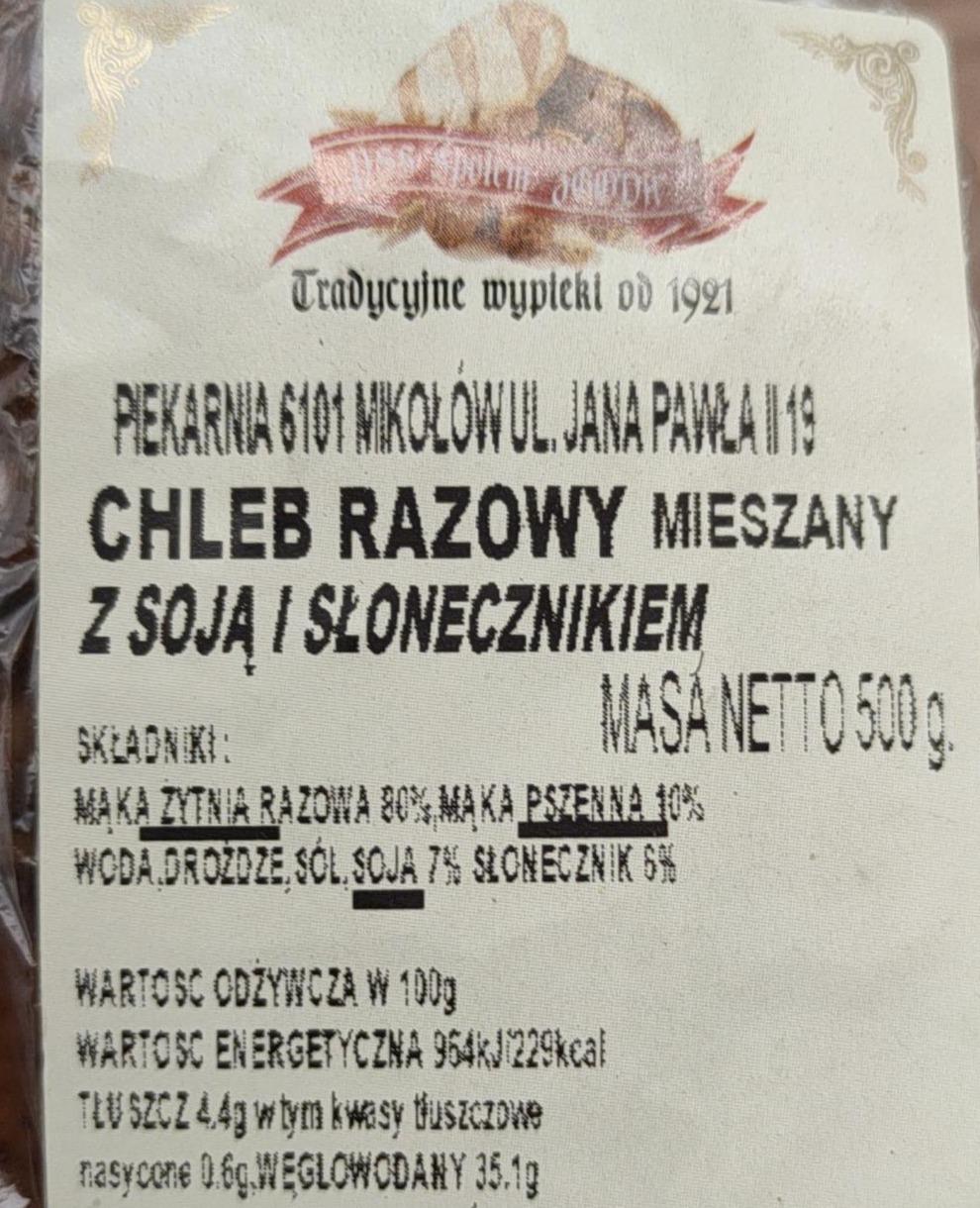 Zdjęcia - Chleb Razowy z Soja i Słonecznikiem ZGODA