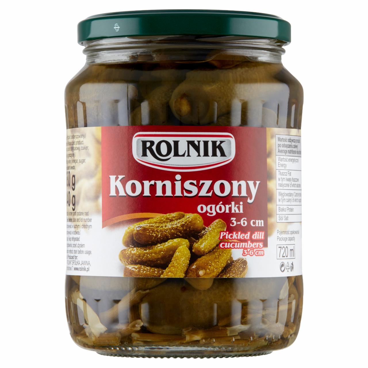 Zdjęcia - Rolnik Ogórki korniszony 3-6 cm 680 g