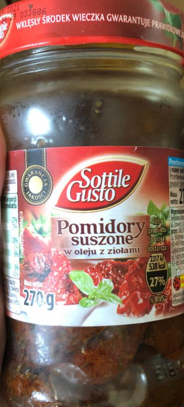 Zdjęcia - Pomidory suszone w oleju z ziolami Sottile gusto