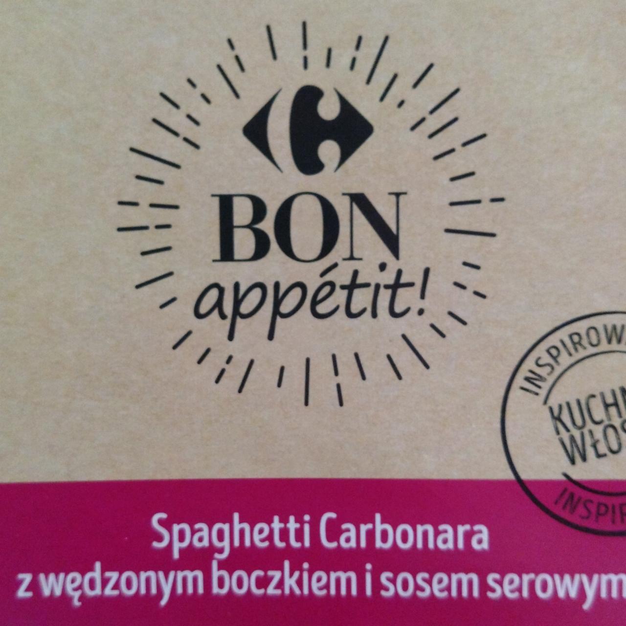Zdjęcia - Spaghetti carbonara z wędzonym boczkiem i sosem serowym Carrefour