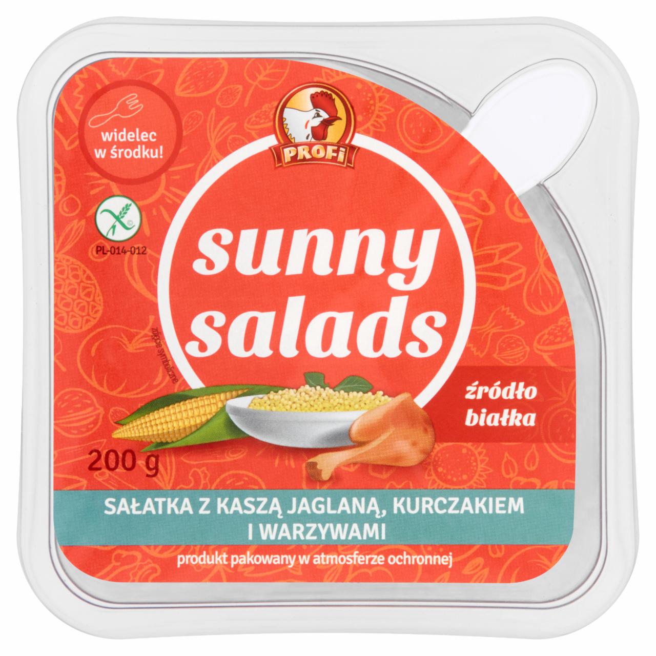 Zdjęcia - Profi Sunny Salads Sałatka z kaszą jaglaną kurczakiem i warzywami 200 g
