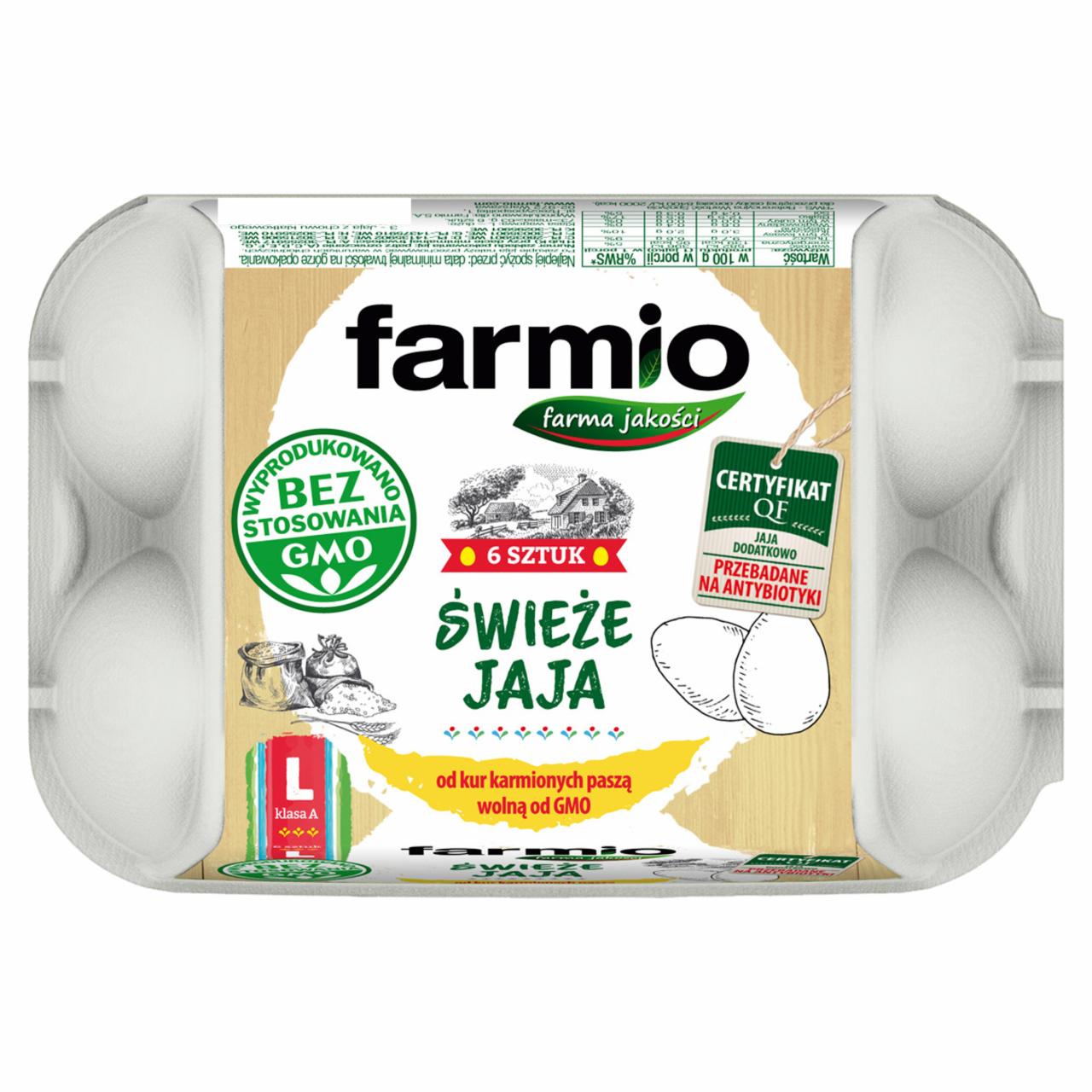 Zdjęcia - Farmio Świeże jaja od kur karmionych paszą wolną od GMO L 6 sztuk