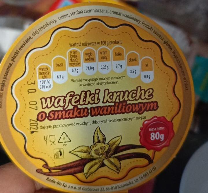 Zdjęcia - Wafelki kruche o smaku waniliowym Radix-bis