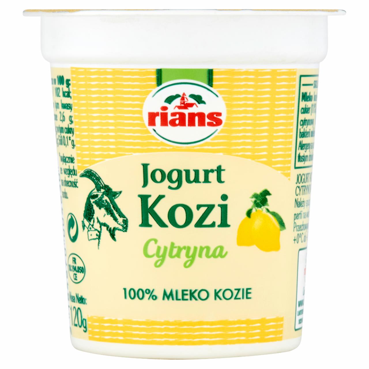 Zdjęcia - Rians Jogurt kozi cytryna 120 g