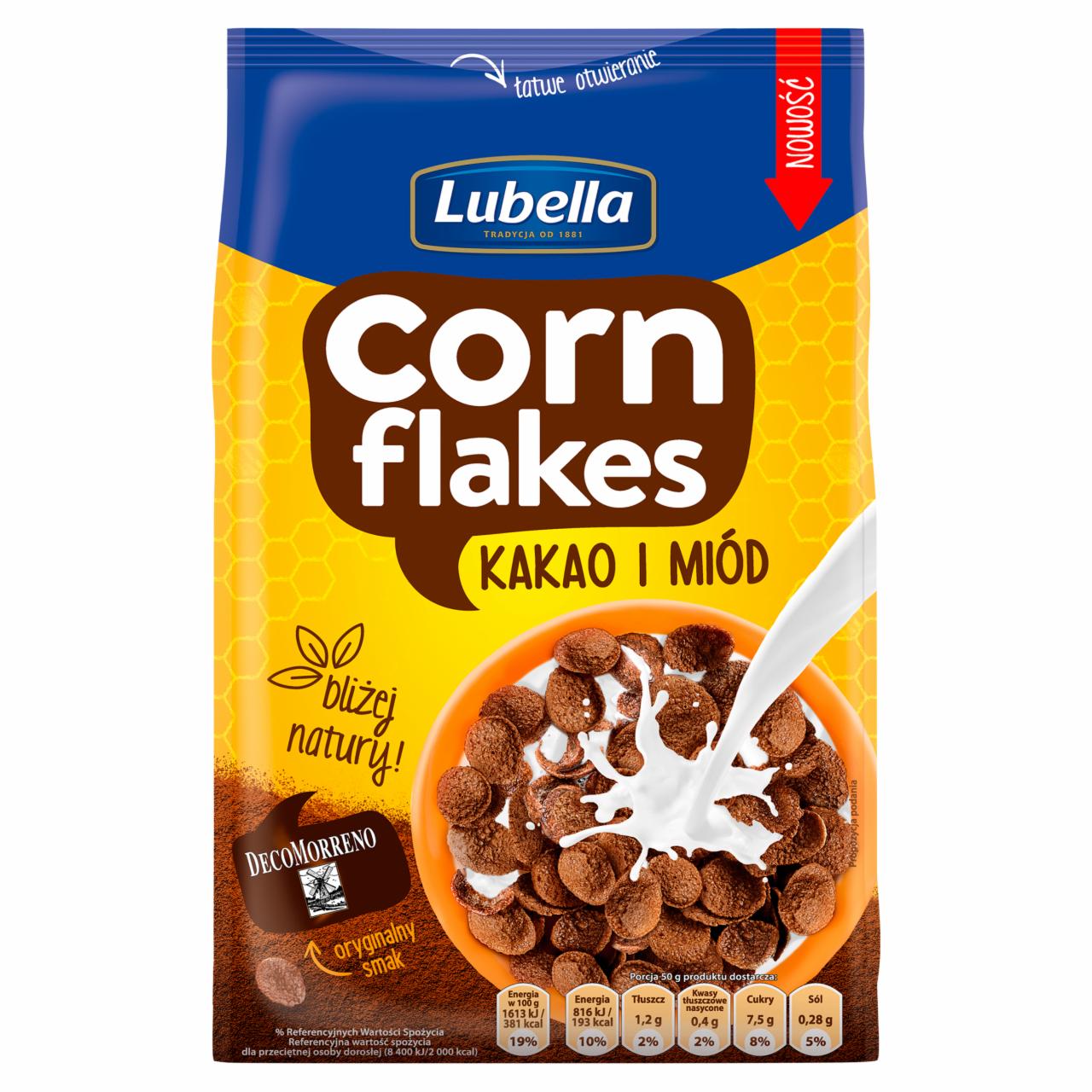 Zdjęcia - Lubella Corn Flakes Płatki kukurydziane kakao i miód 200 g