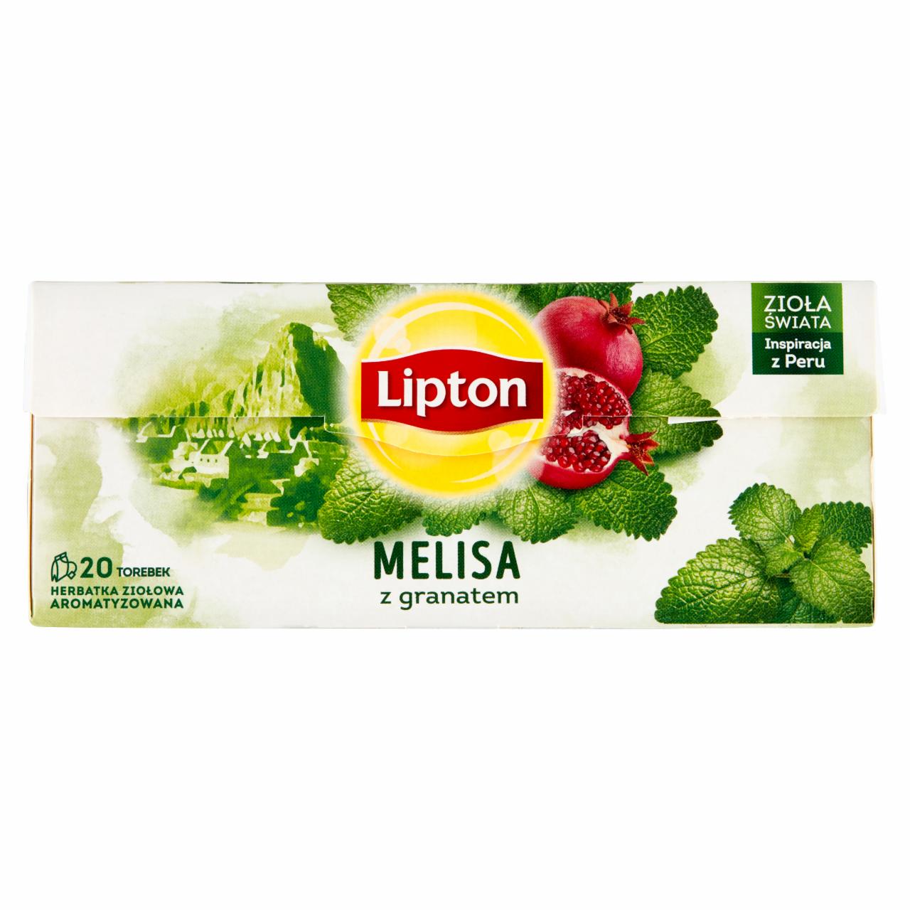 Zdjęcia - Lipton Herbatka ziołowa aromatyzowana melisa z granatem 24 g (20 torebek)