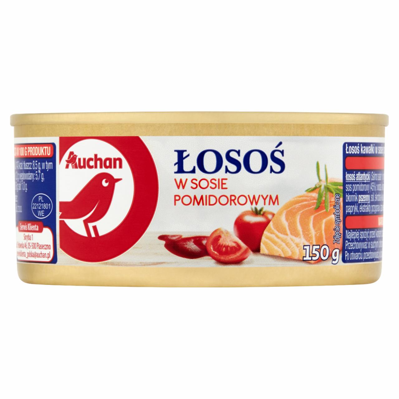 Zdjęcia - Auchan Łosoś w sosie pomidorowym 150 g