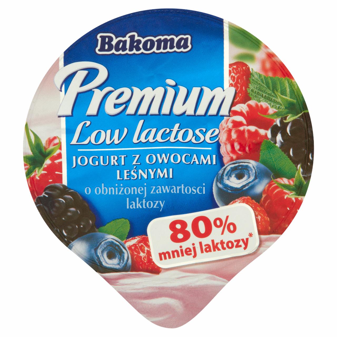 Zdjęcia - Bakoma Premium Low lactose Jogurt z owocami leśnymi o obniżonej zawartości laktozy 140 g