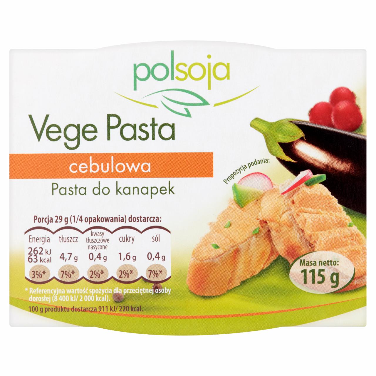 Zdjęcia - Polsoja Vege Pasta cebulowa Pasta do kanapek 115 g