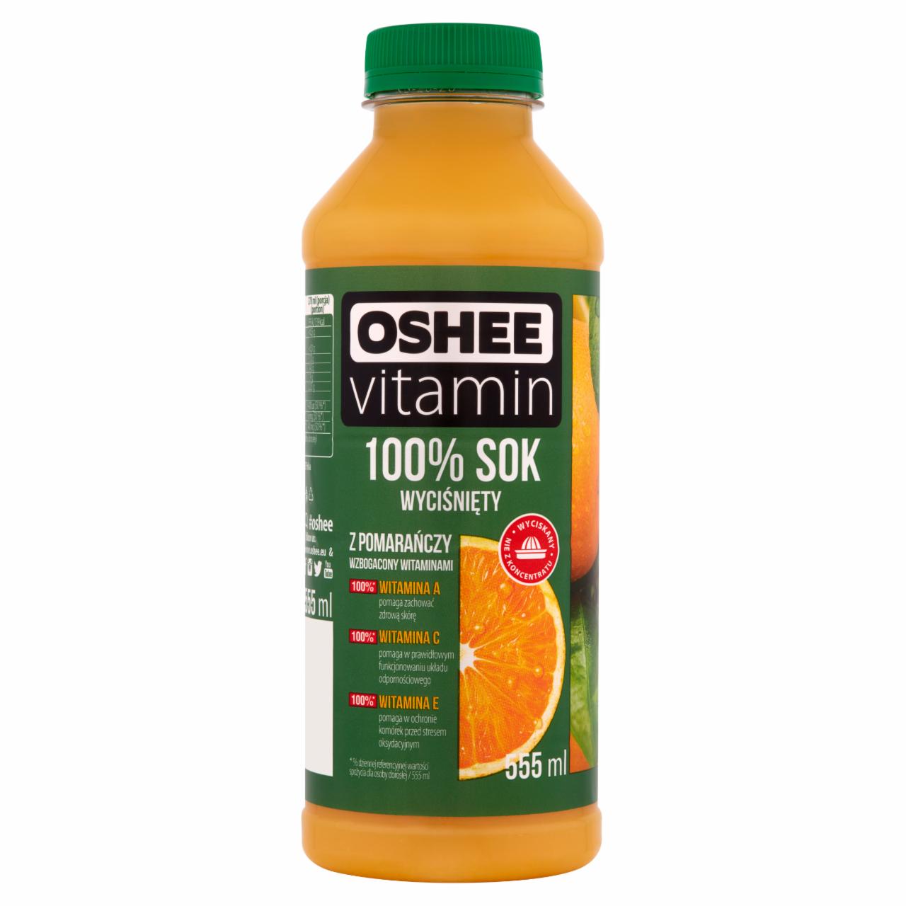 Zdjęcia - Oshee Vitamin 100% Sok wyciśnięty z pomarańczy wzbogacony witaminami 555 ml