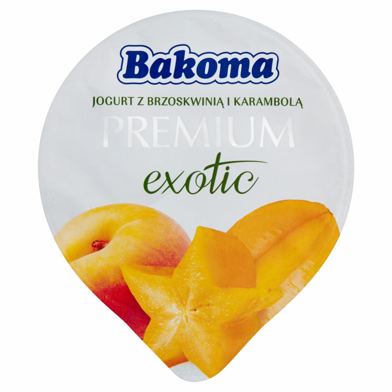 Zdjęcia - Bakoma Premium Exotic Jogurt z brzoskwinią i karambolą 140 g