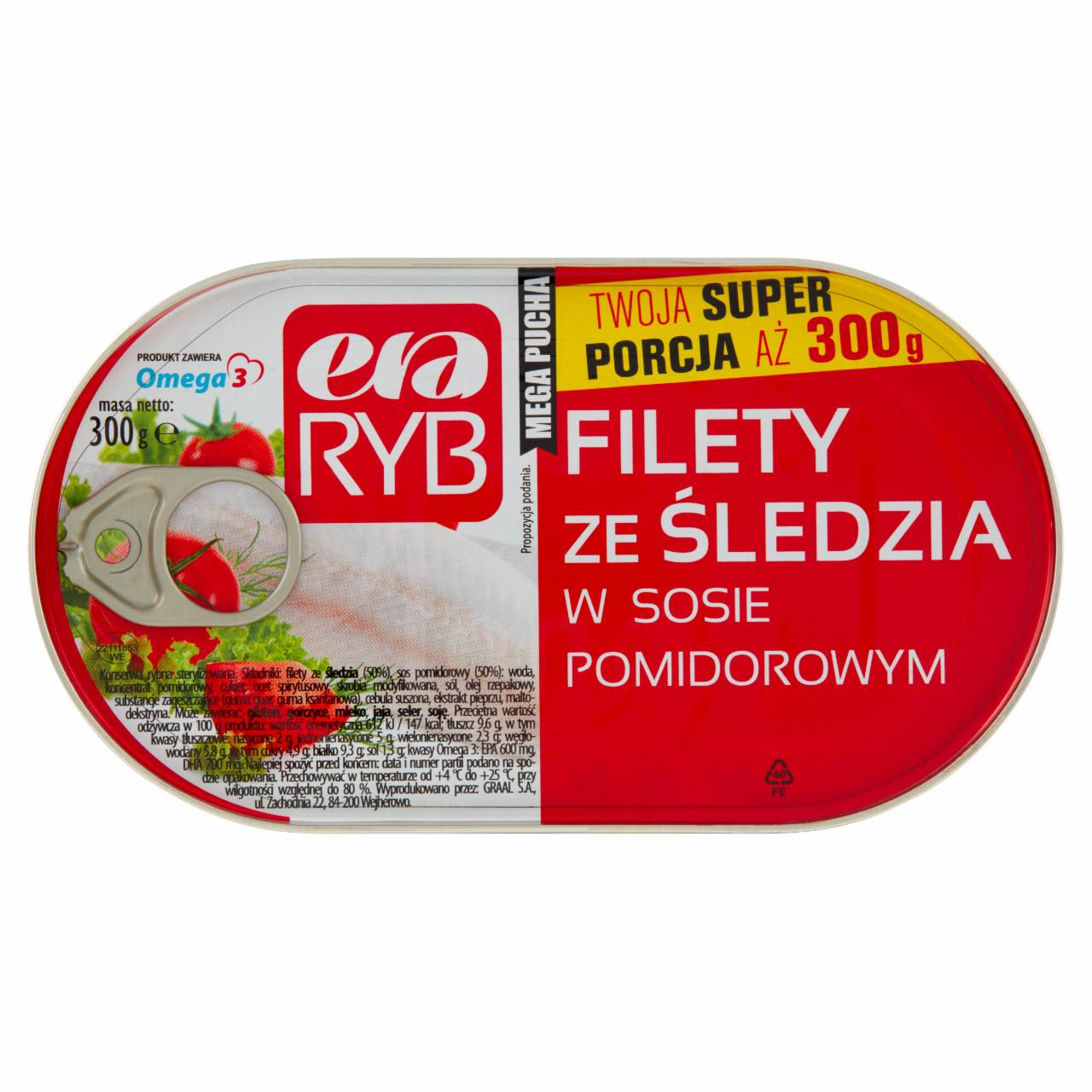 Zdjęcia - Era Ryb Filety ze śledzia w sosie pomidorowym 300 g