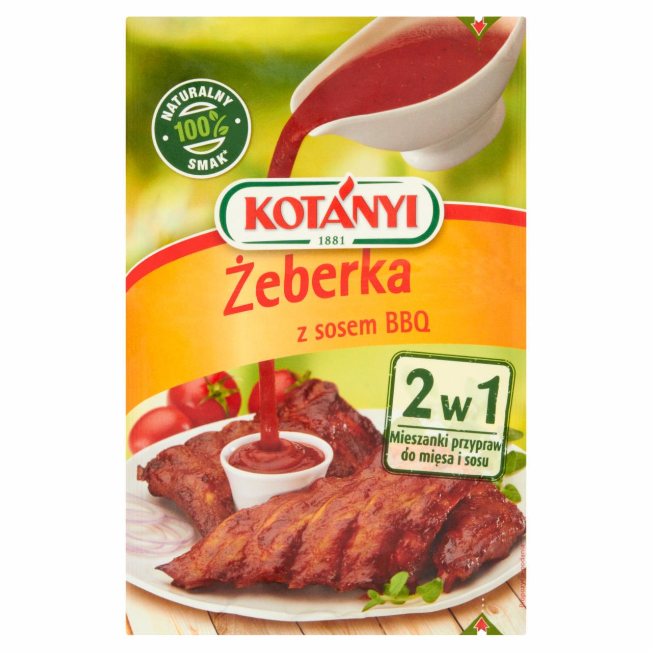 Zdjęcia - Kotányi 2w1 Żeberka z sosem BBQ Mieszanki przypraw do mięsa i sosu 37 g
