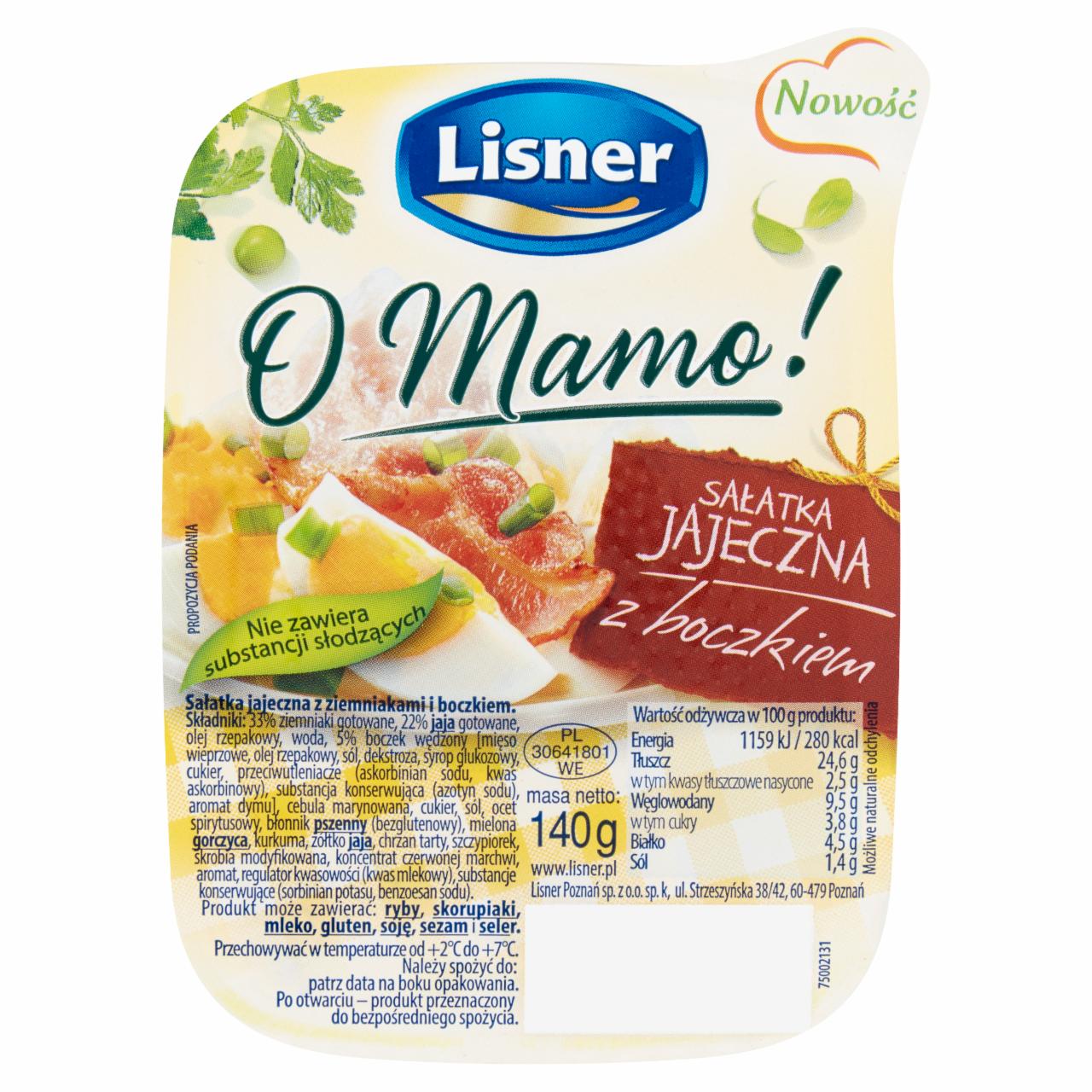 Zdjęcia - Lisner O Mamo! Sałatka jajeczna z boczkiem 140 g