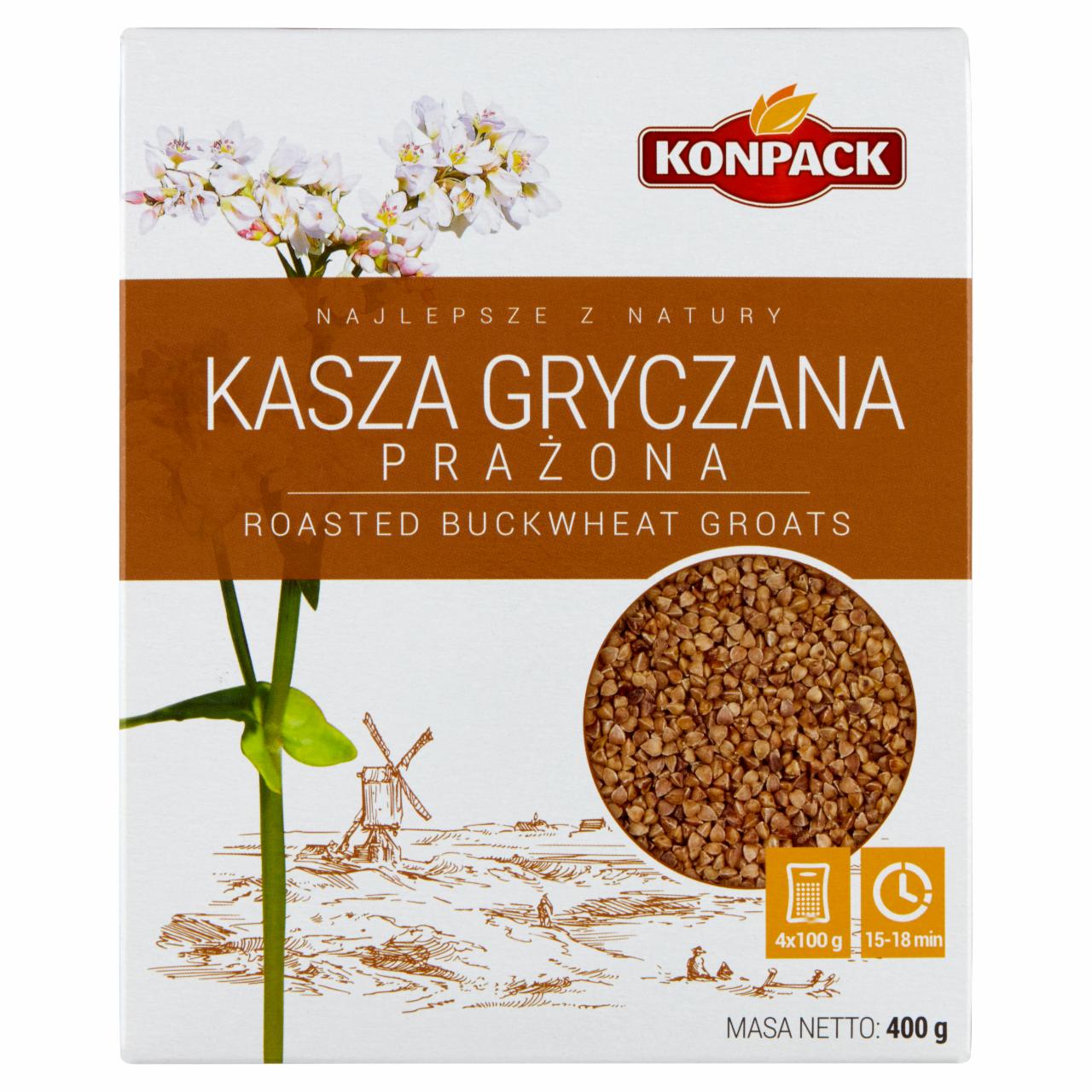 Zdjęcia - Konpack Kasza gryczana prażona 400 g (4 x 100 g)