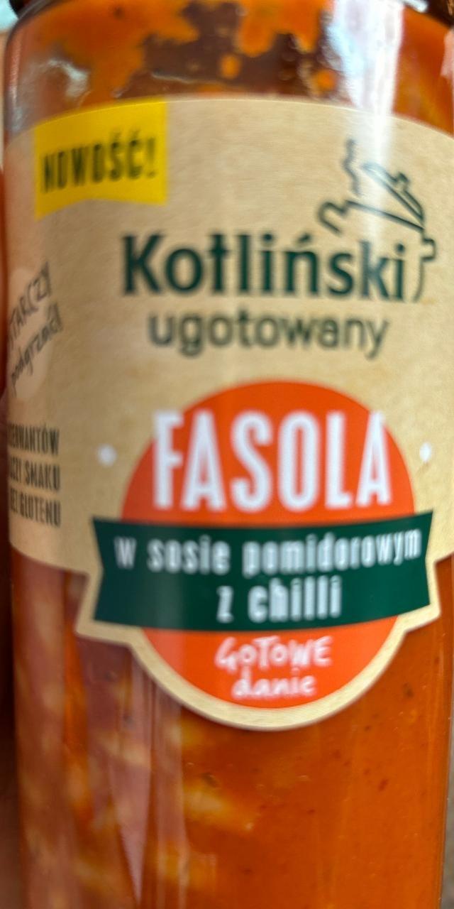 Zdjęcia - Fasola w sosie pomidorowym z chilli 400 g kotliński ugotowany