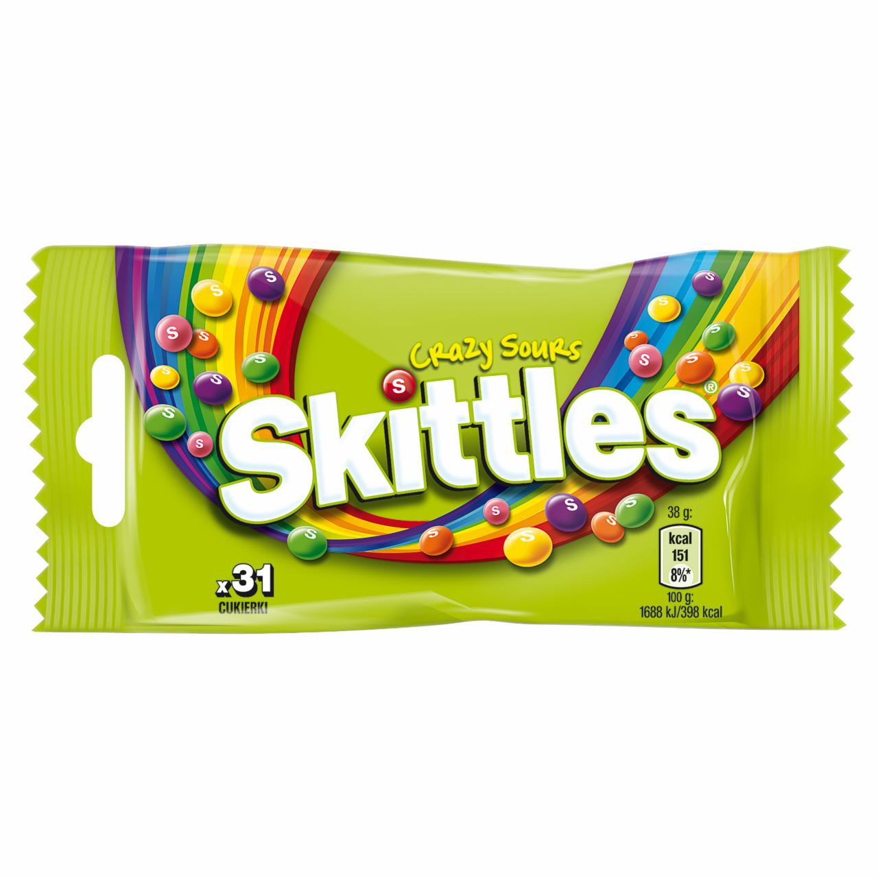 Zdjęcia - Skittles Crazy Sours Cukierki do żucia 38 g