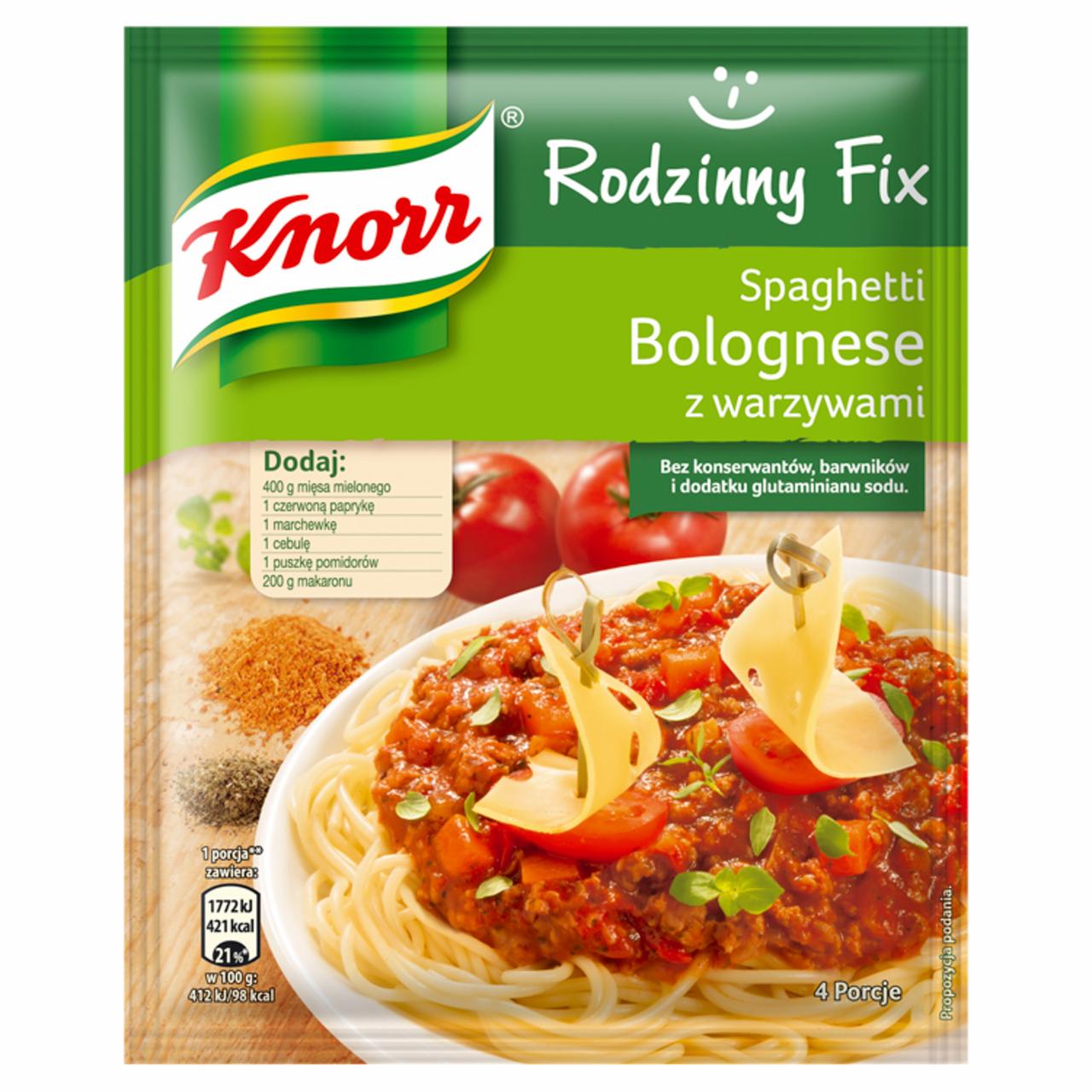 Zdjęcia - Knorr Rodzinny Fix Spaghetti Bolognese z warzywami 48 g