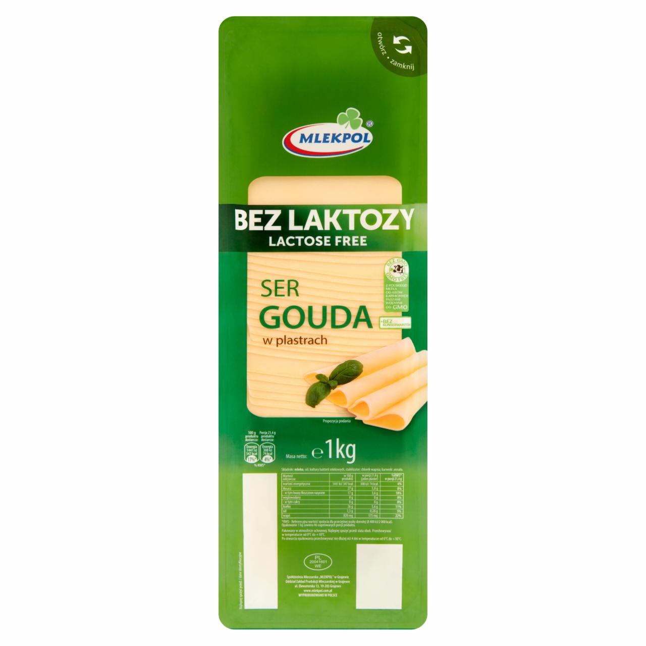 Zdjęcia - Mlekpol Bez laktozy Ser Gouda w plastrach 1 kg