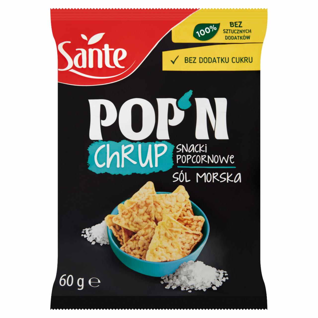 Zdjęcia - Pop'n chrup Snacki popcornowe sól morska 60 g Sante