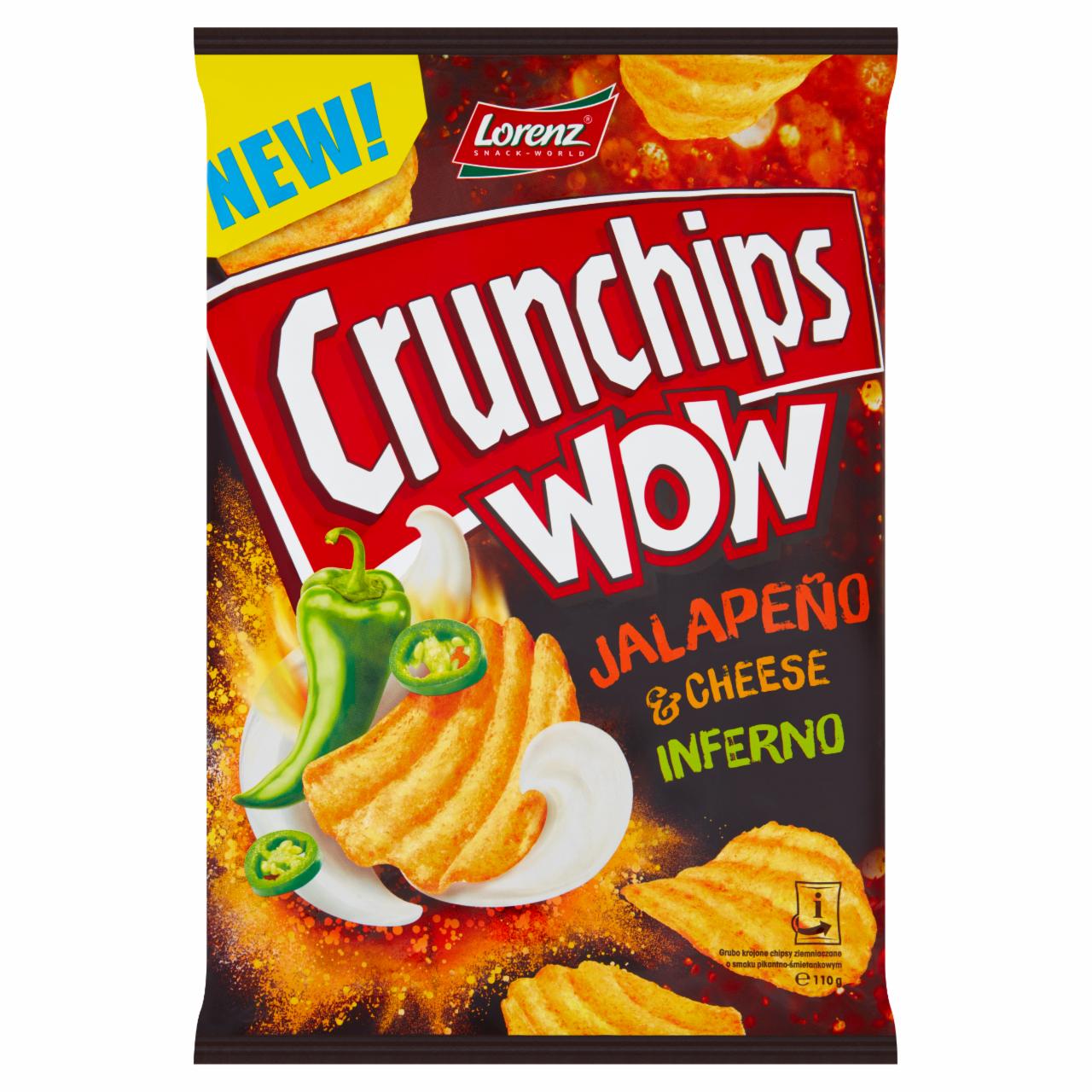 Zdjęcia - Crunchips Wow Grubo krojone chipsy ziemniaczane o smaku pikantno-śmietankowym 110 g