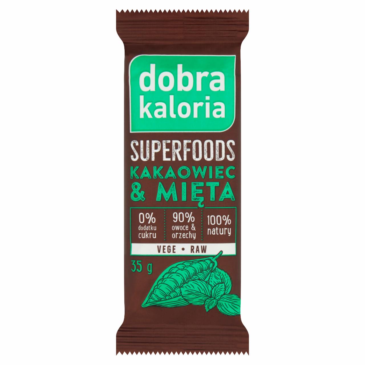 Zdjęcia - Dobra Kaloria Superfoods Baton owocowy kakaowiec & mięta 35 g