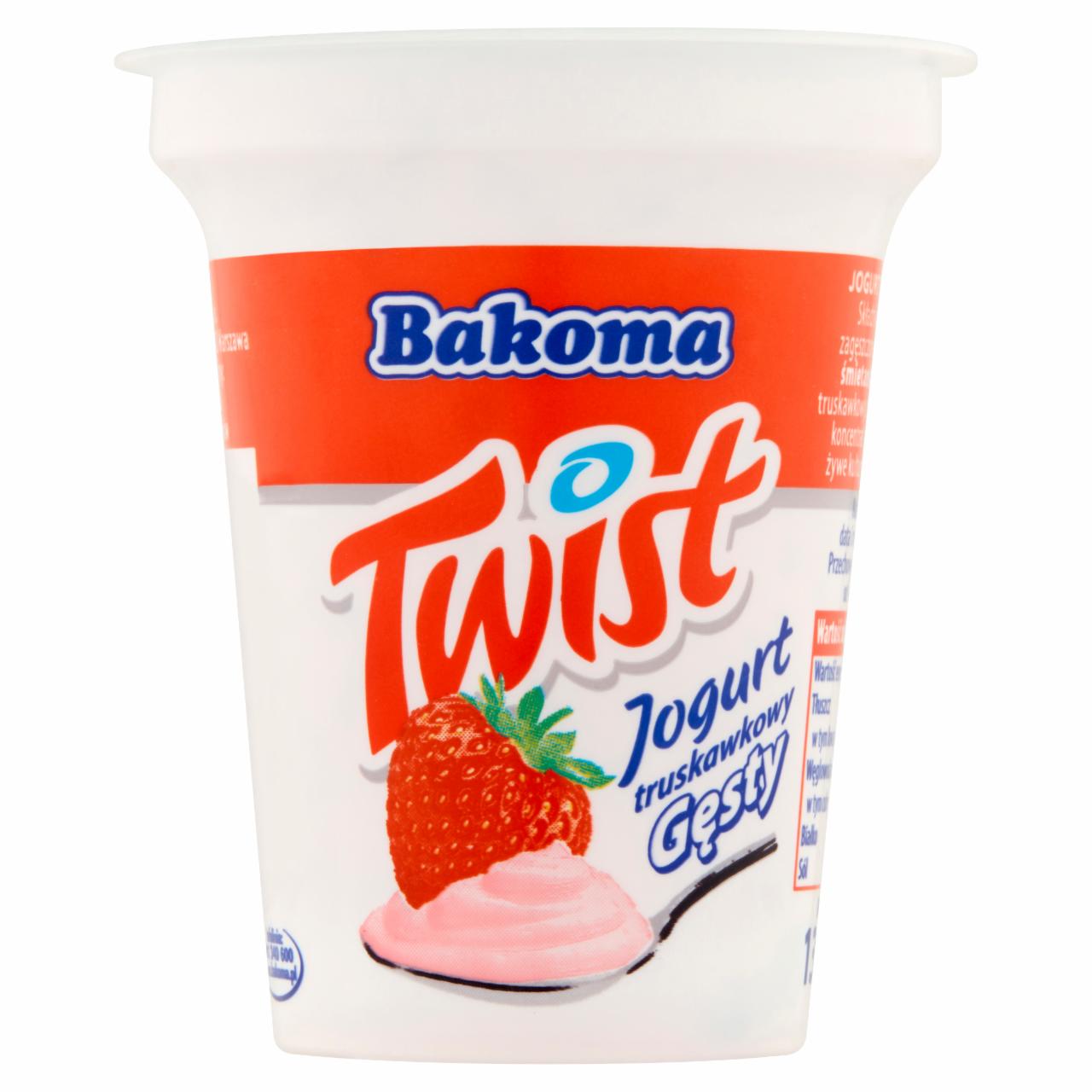 Zdjęcia - Bakoma Twist Jogurt truskawkowy gęsty 135 g