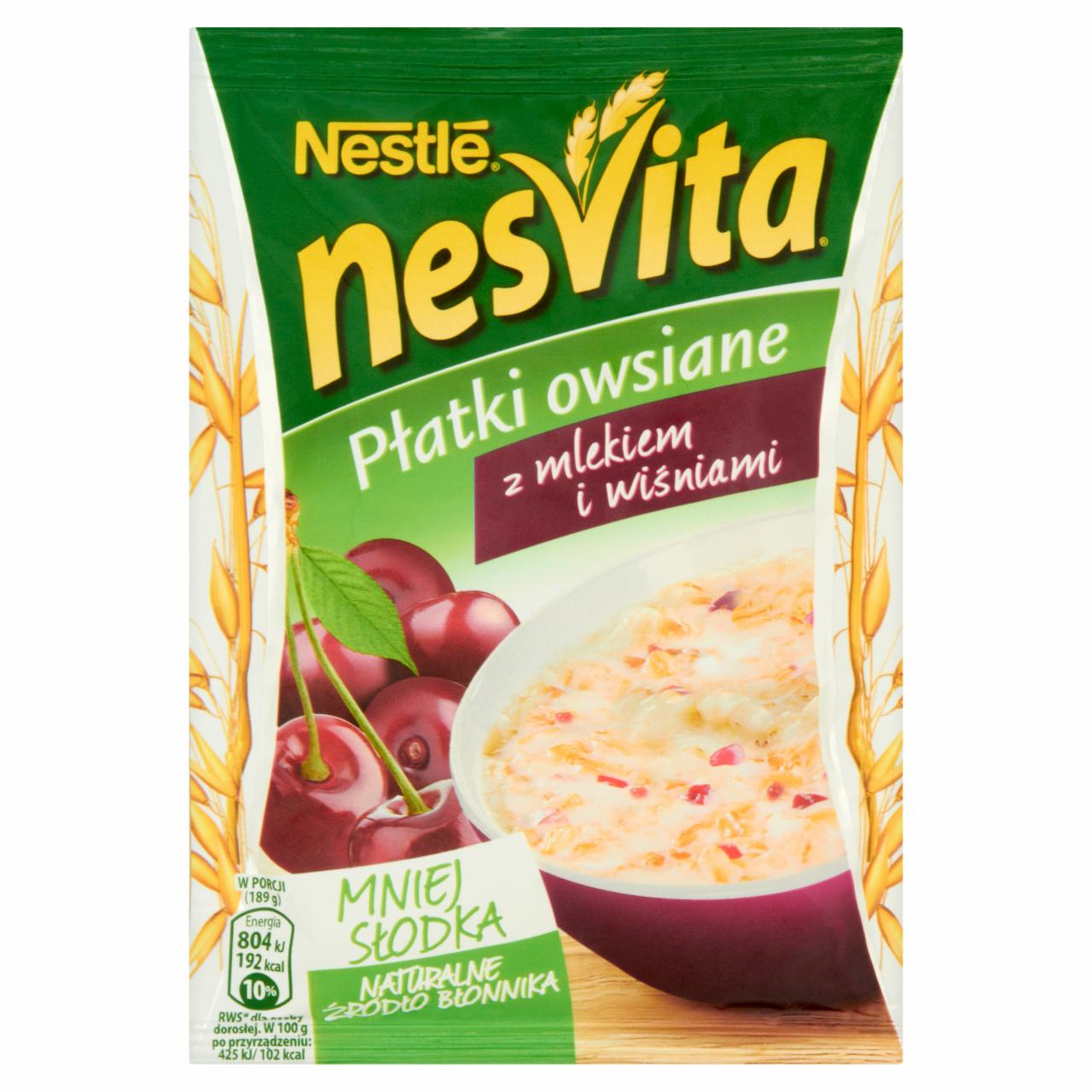 Zdjęcia - Nesvita Płatki owsiane z mlekiem i wiśniami 49 g