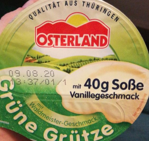 Zdjęcia - Grüne grütze vanillegeschmack Osterland