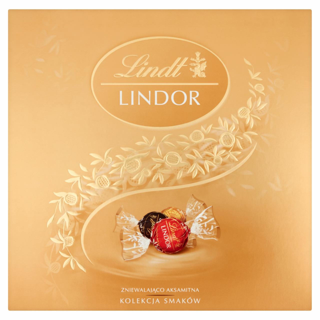 Zdjęcia - Lindt Lindor Pralinki z czekolady mlecznej białej i gorzkiej z nadzieniem 150 g