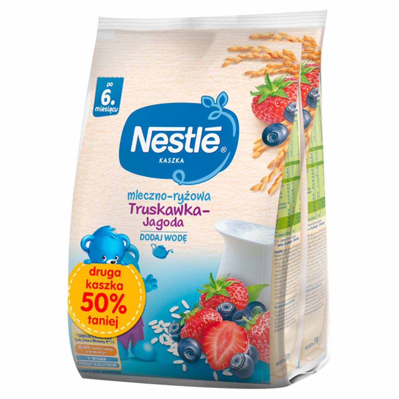 Zdjęcia - Nestlé Kaszka mleczno-ryżowa truskawka-jagoda po 6. miesiącu 460 g (2 x 230 g)