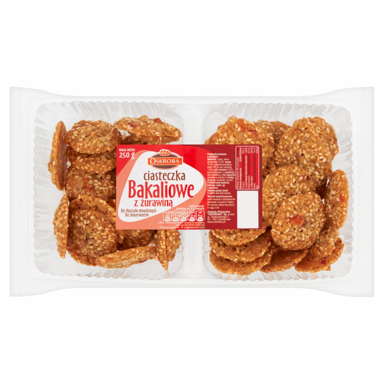 Zdjęcia - Oskroba Ciasteczka bakaliowe z żurawiną 250 g