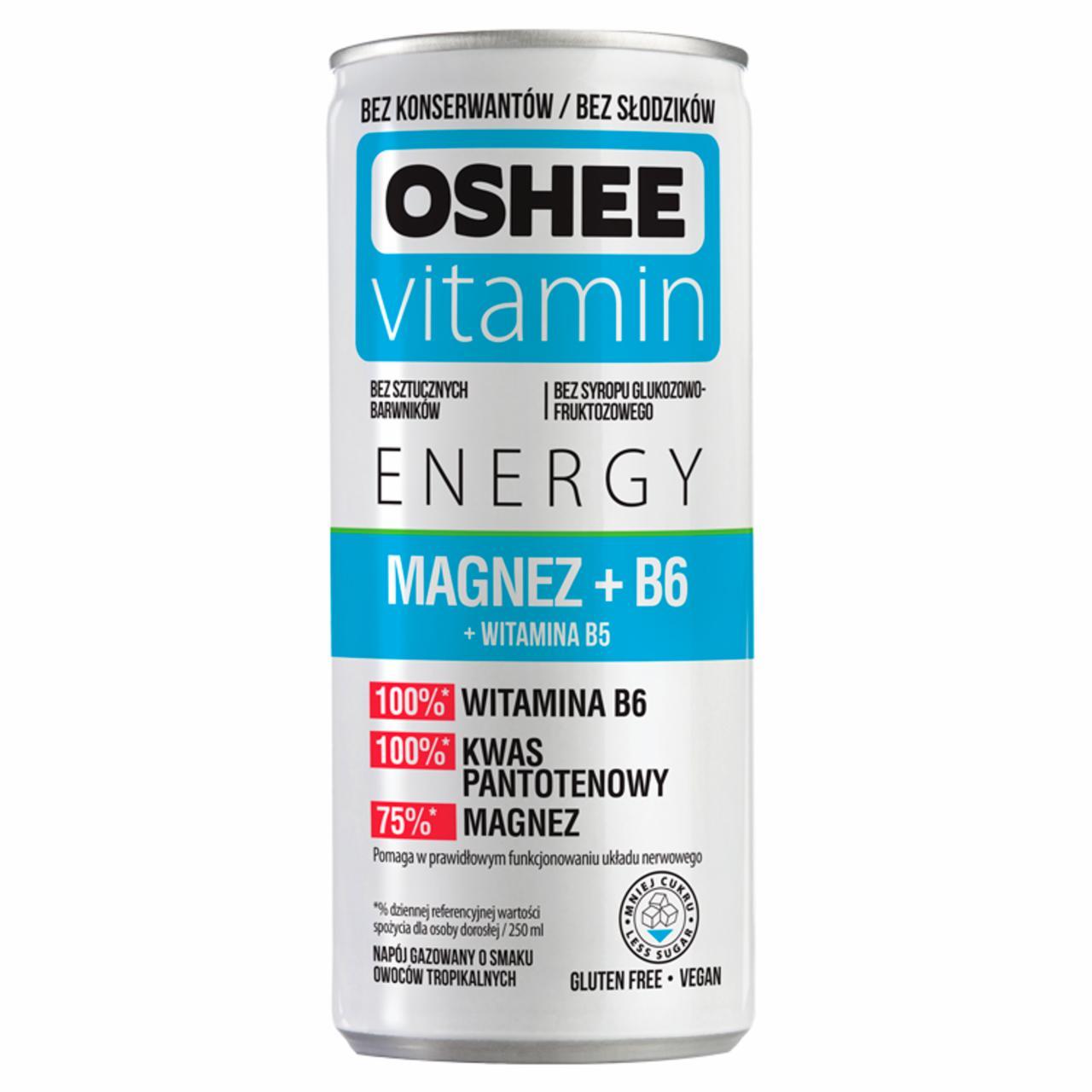 Zdjęcia - Oshee Vitamin Energy Napój gazowany o smaku owoców tropikalnych 250 ml