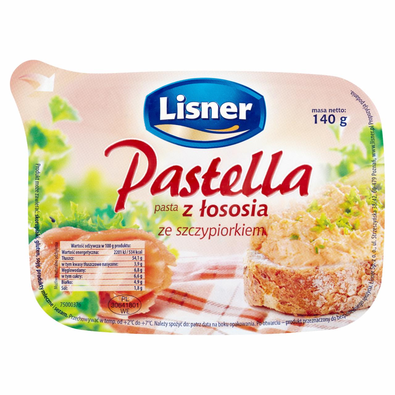 Zdjęcia - Lisner Pastella Pasta z łososia ze szczypiorkiem 140 g