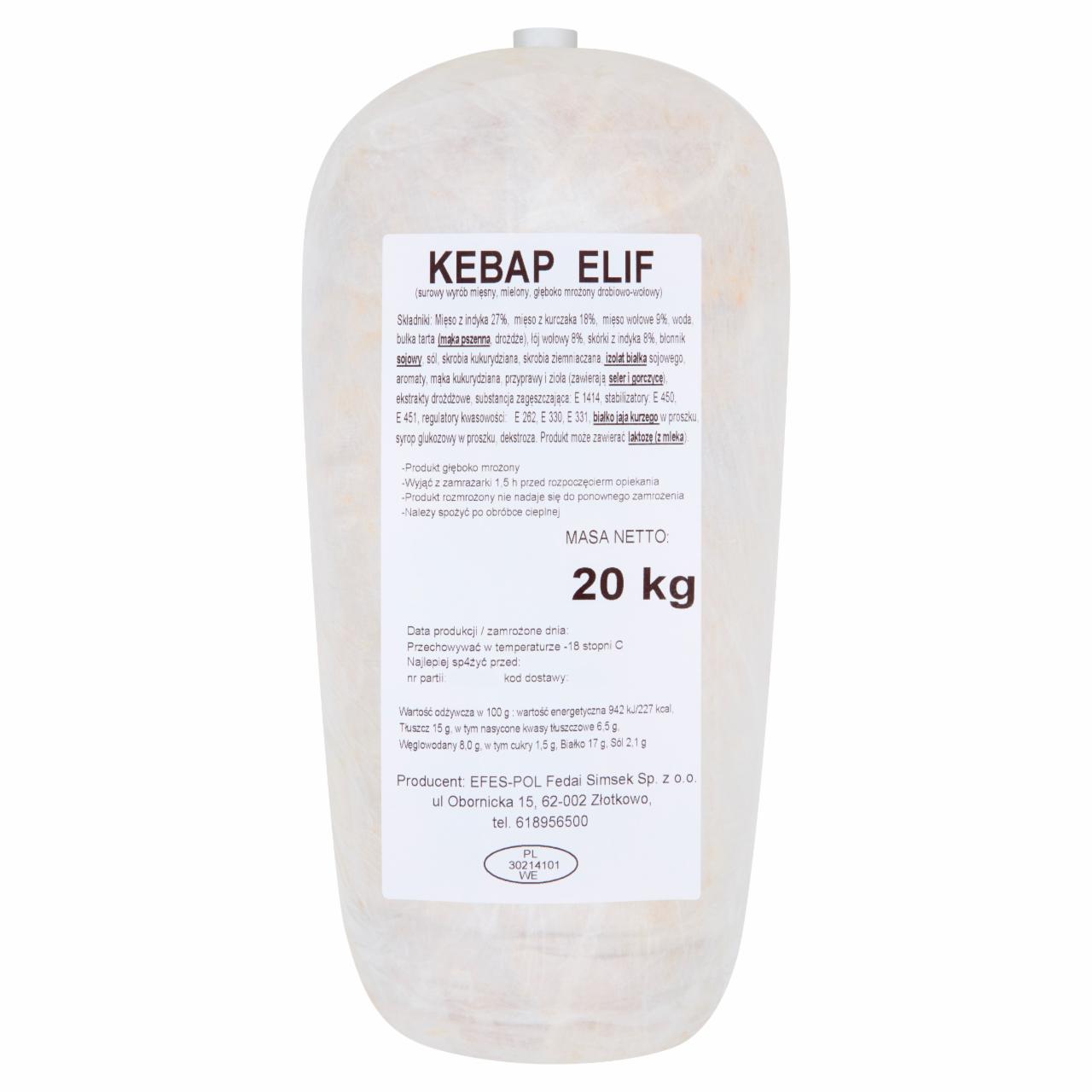 Zdjęcia - Kebap Elif drobiowo-wołowy 20 kg