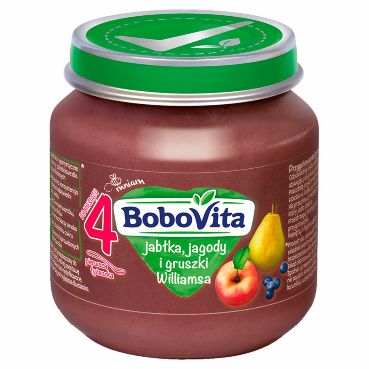 Zdjęcia - BoboVita Jabłka jagody i gruszki Williamsa po 4 miesiącu 125 g