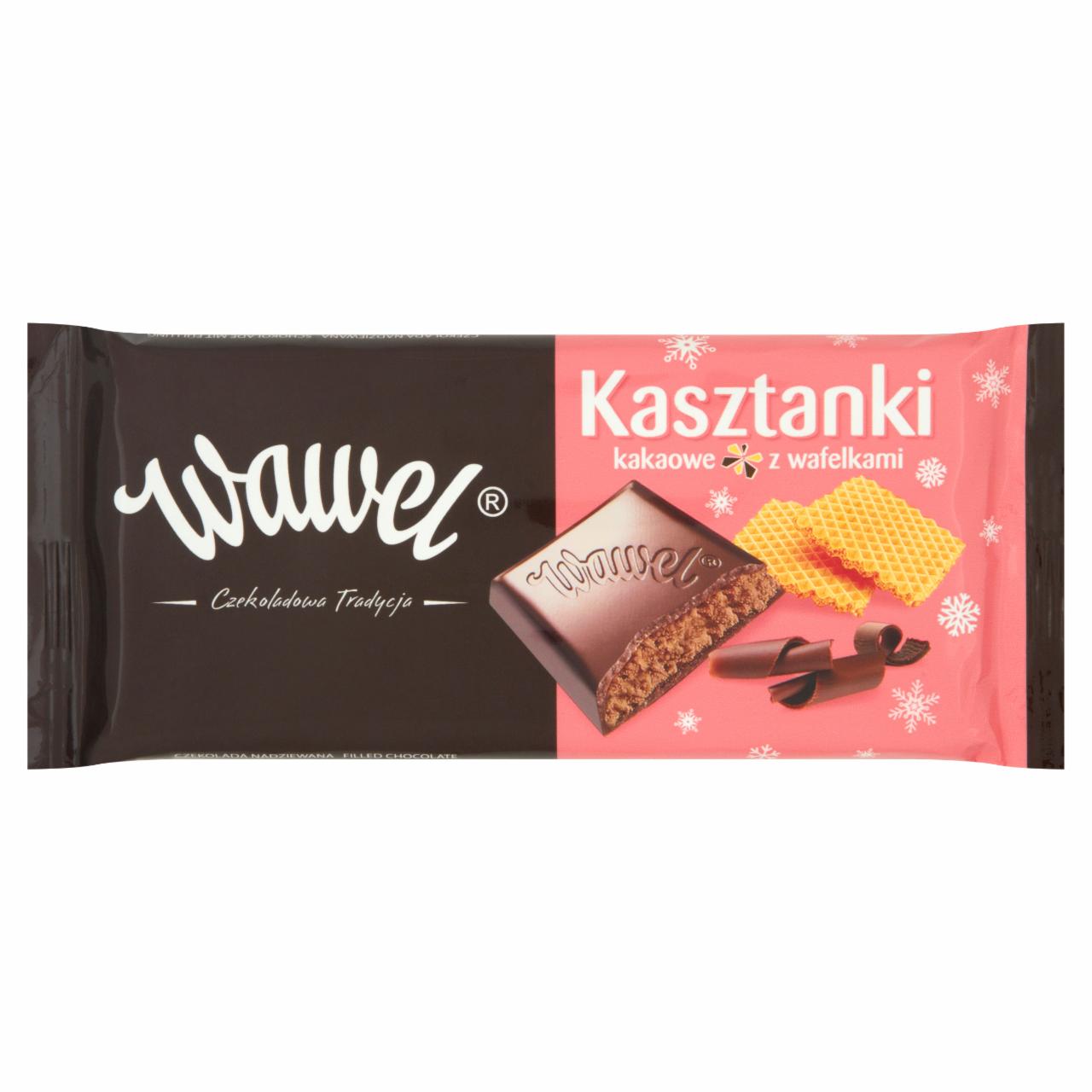 Zdjęcia - Wawel Kasztanki kakaowe z wafelkami Czekolada nadziewana 100 g