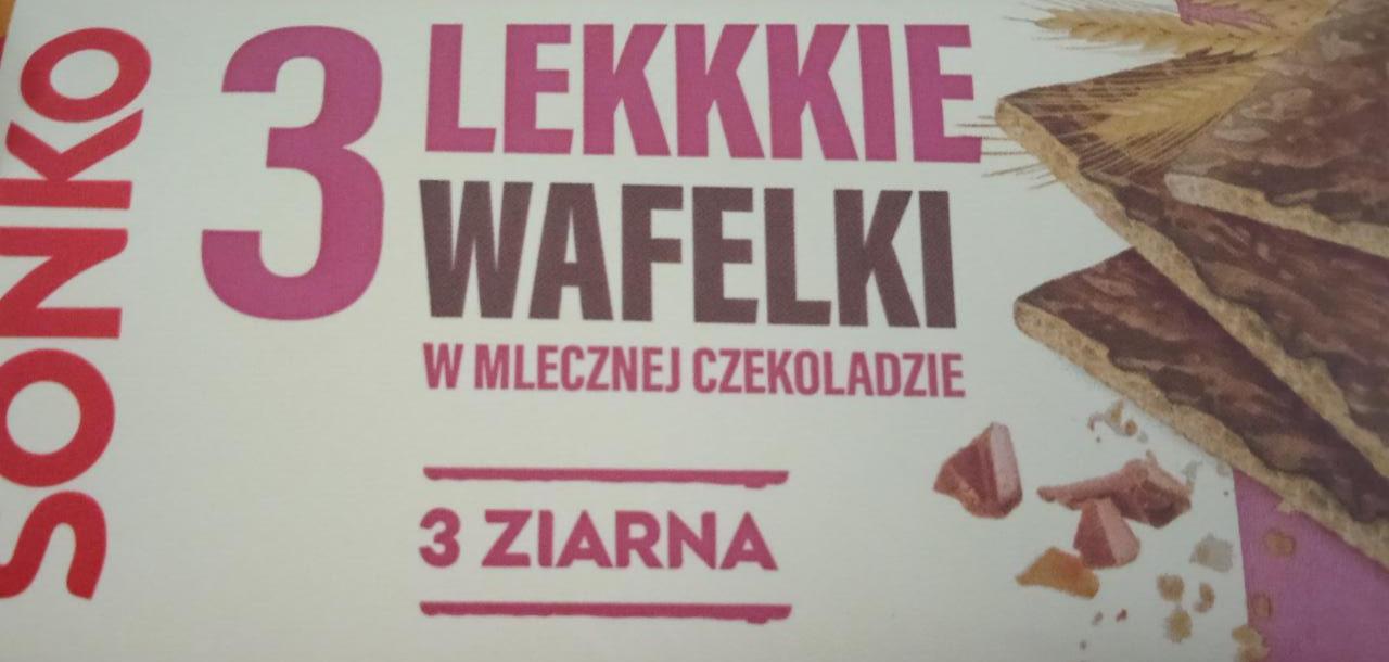 Zdjęcia - Lekkie wafelki 3 ziarna w mlecznej czekoladzie Sonko