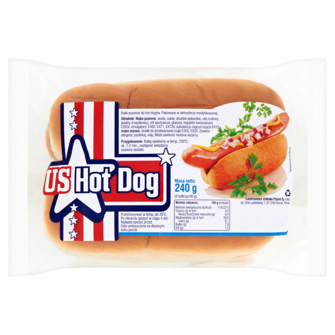 Zdjęcia - US Hot Dog Bułki do hot dogów 240 g (4 sztuk)