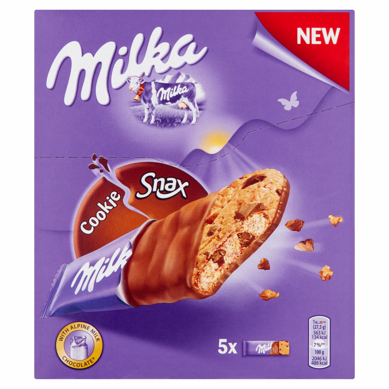 Zdjęcia - Milka Cookie Snax Ciastko z kawałkami czekolady 137,5 g (5 x 27,5 g)